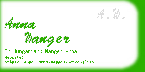 anna wanger business card